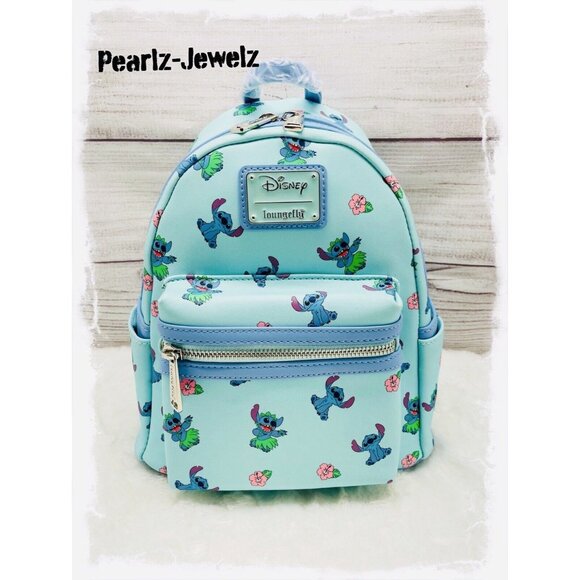 Loungefly Lilo & Stitch Hula Poses Allover Print Backpack BoxLunch Exclusive NWT